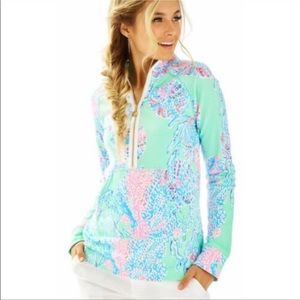Lilly Pulitzer Skipper Popover Minty Fresh Fan Sea Pullover Top Jacket XS